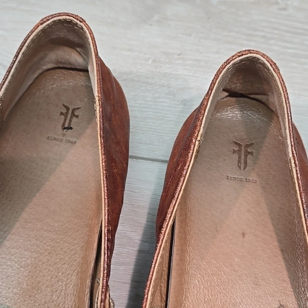 Frye Women Melanie Brown Leather Slip-On Flats Shoes Sz 7.5M